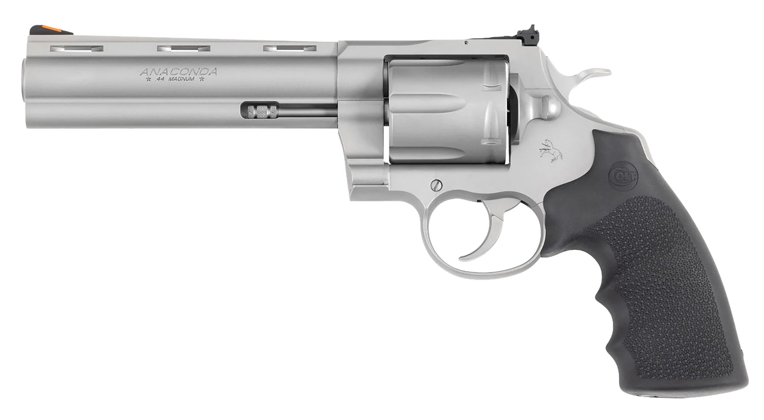 COLT Colt Mfg ANACONDASM6RTS Anaconda 44 Mag 6rd Shot 6" Matte Stainless Vent Rib Barrel, Cylinder & Frame, Black Grip