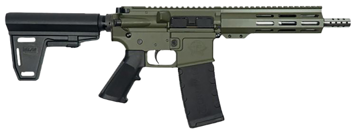 GLFA AR15 PISTOL W/BRACE 223 WYLDE 7.5" SS BARREL OD GREEN