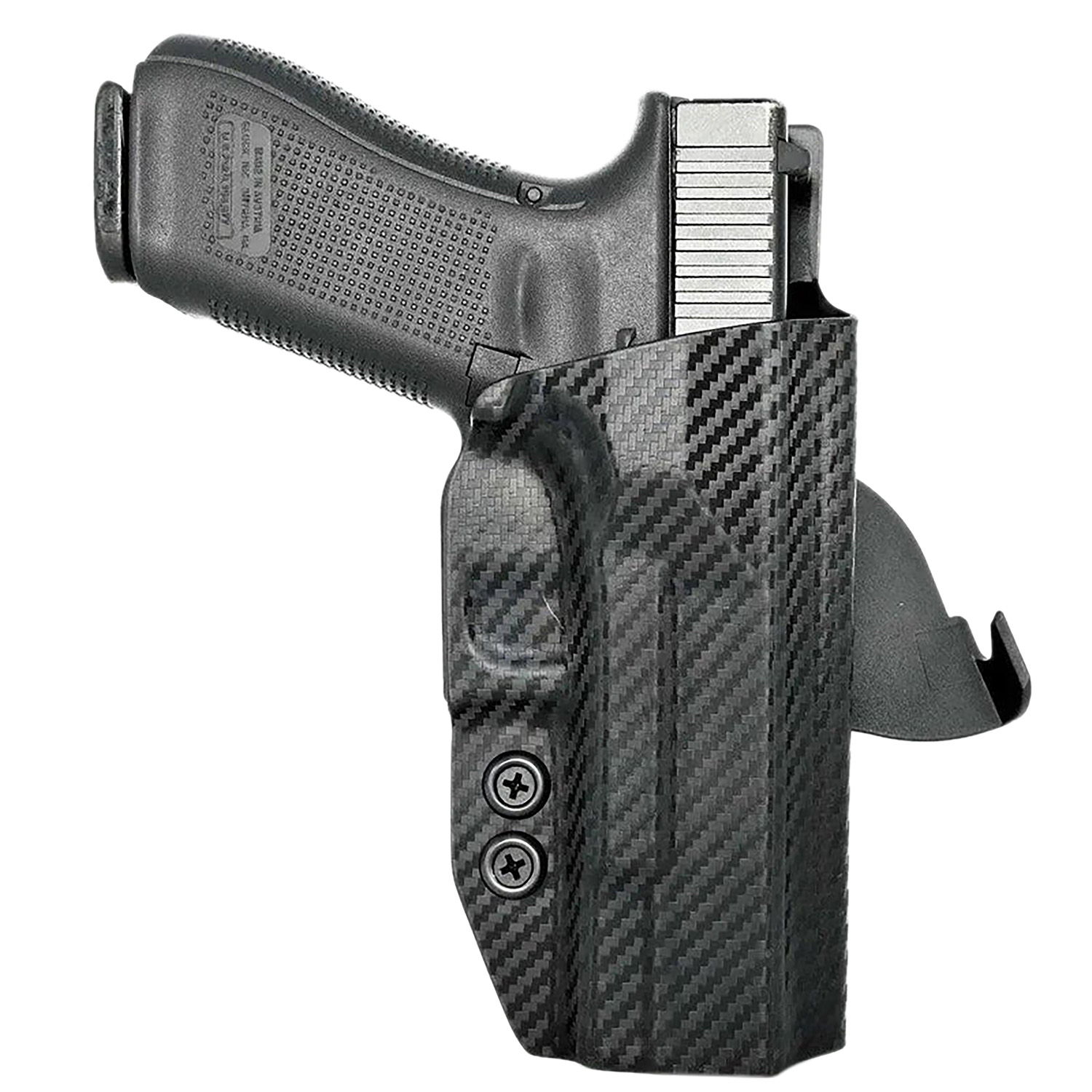 Rounded Gear GLK172231CFRHOWBPDL Paddle Holster OWB Black Carbon Fiber Kydex Fits Glock 17 Right Hand