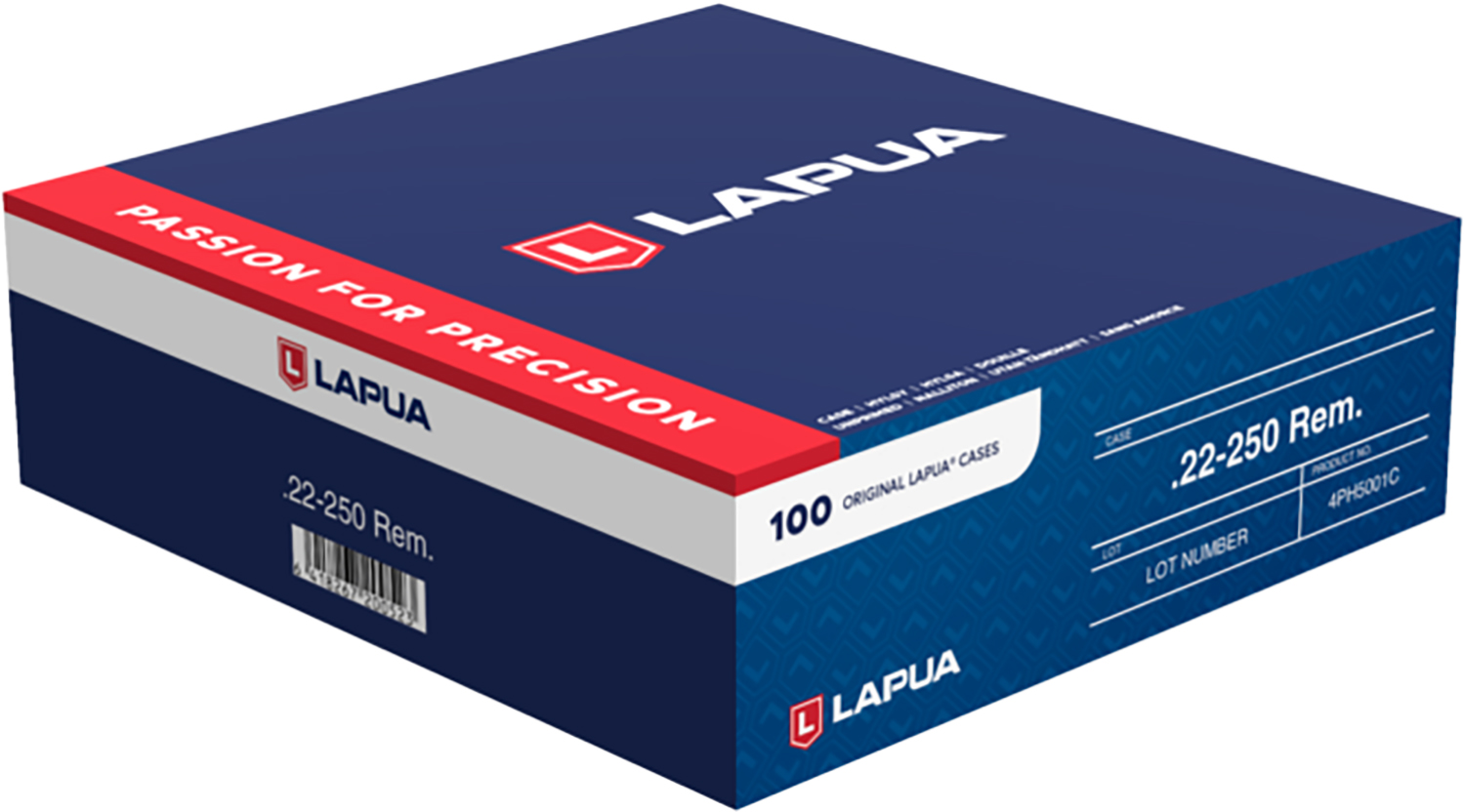 Berger Bullets 4PH5001C Unprimed Cases  22-250 Rem Rifle Brass 100/Box