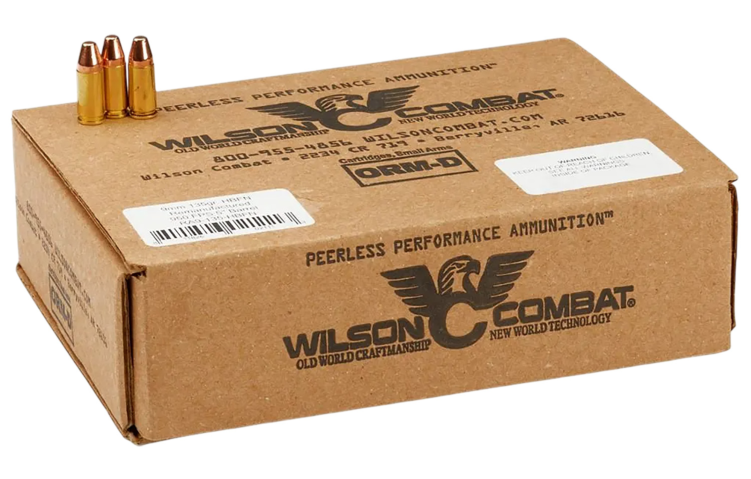 Wilson Combat RA9135HBFN 9mm 135gr Hollow Base Flat Nose