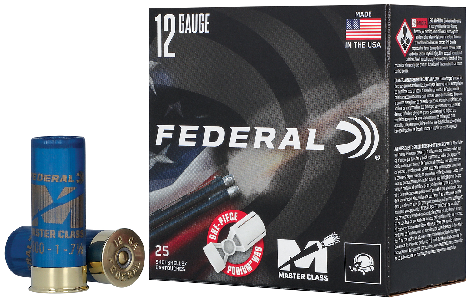 Federal Master Class Shotshells 12ga 2-3/4 1oz 1300 fps #7.5 25/ct