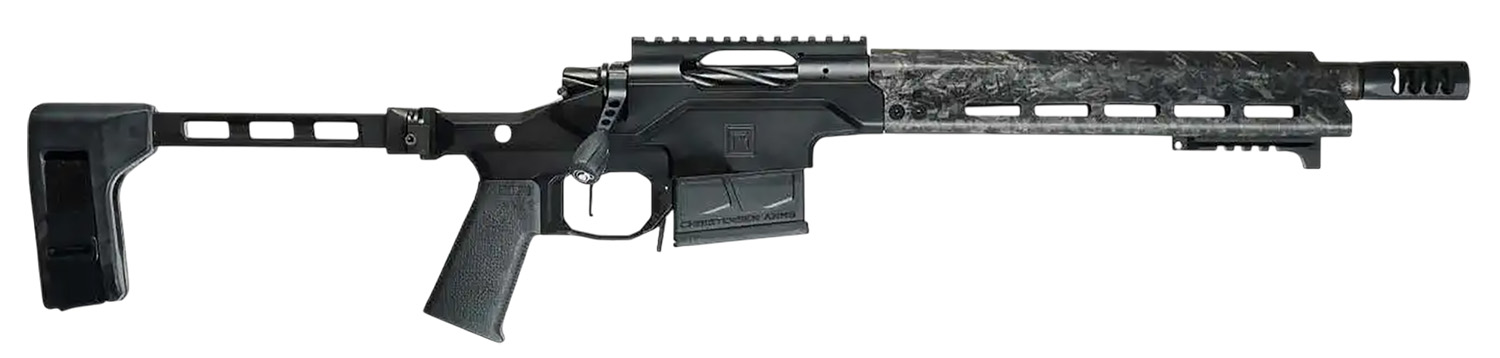Christensen Arms 8011105000 MPP  308 Win 12.50" Carbon Fiber Threaded Barrel, Black Anodized Receiver w/Picatinny Rail, M-LOK Handguard, Black SB Tactical Folding Stabilizing Brace, AR Style Grip