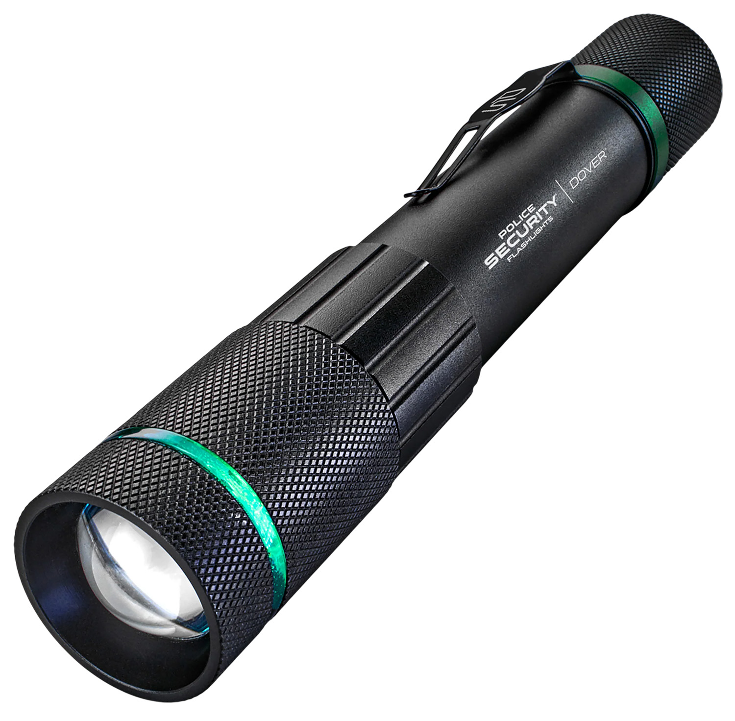 Police Security Flashlights Dover Rechargeable Flashlight 800 Lumens Black