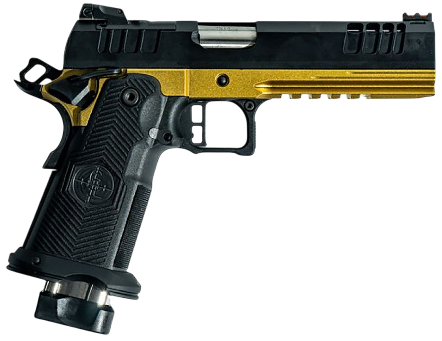 GLFA GL1911DS9FSSGGLD 9mm Pistol, 5" Barrel, Gold Frame, Black Slide, 20 Rds