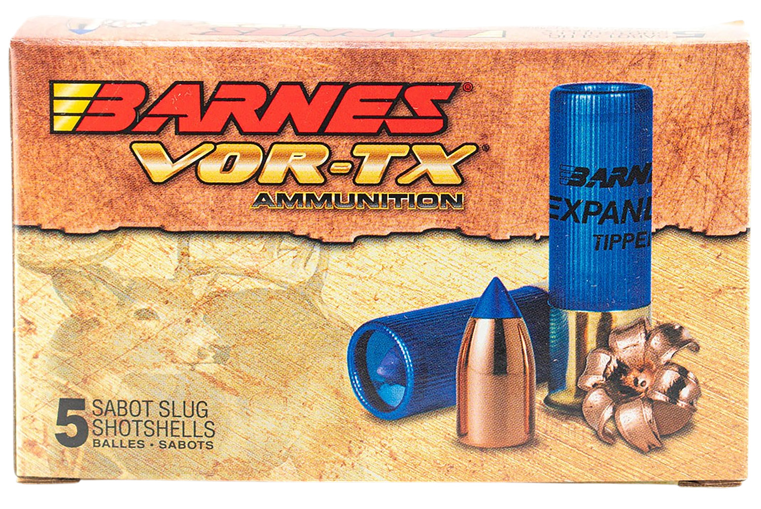 Click to see larger image. Barnes VOR-TX 12 Gauge 3" 438 Grain Slug Shotshell 5 Round Box 20737