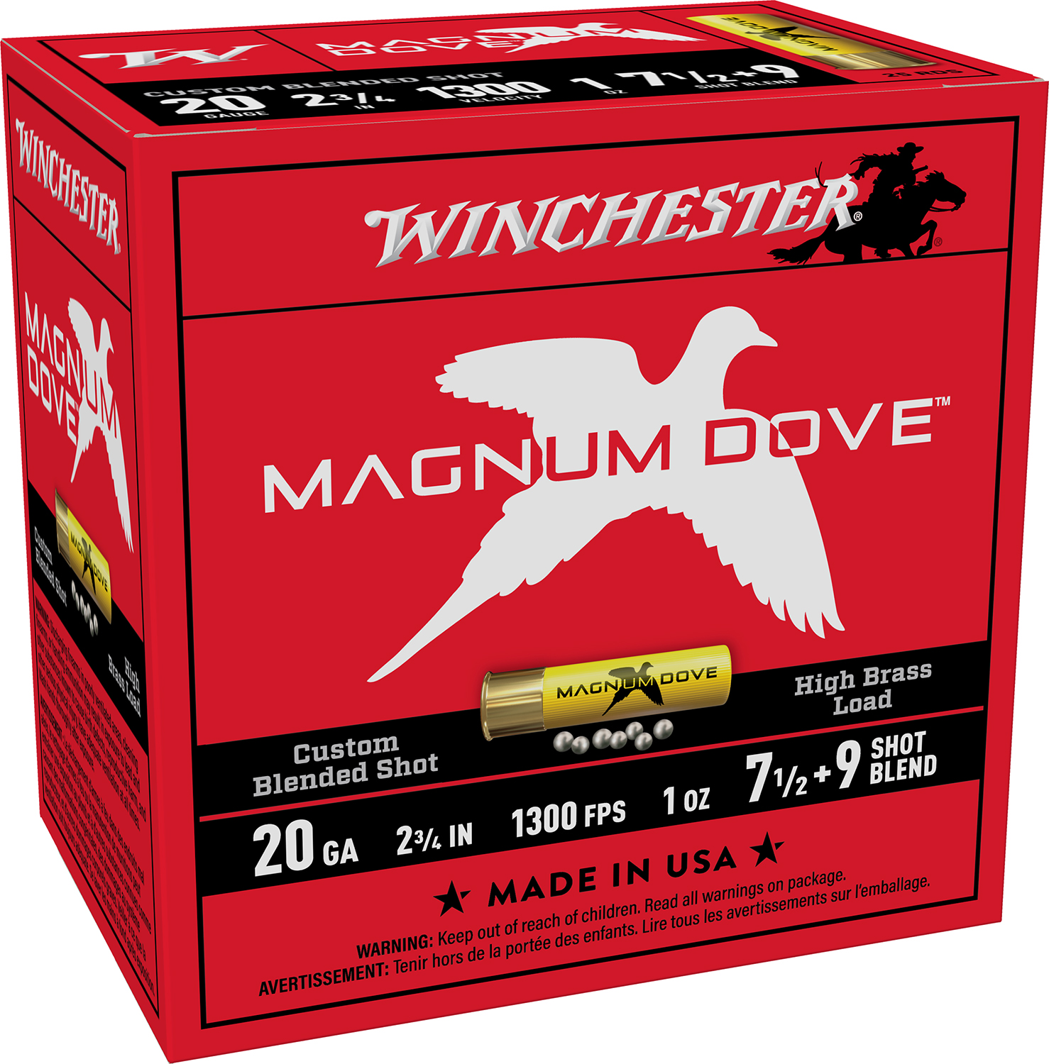 Winchester Magnum Dove Shotshell 20ga 2-3/4 1oz 1300 fps #7&9 25/ct - Winchester - 20 GAUGE
