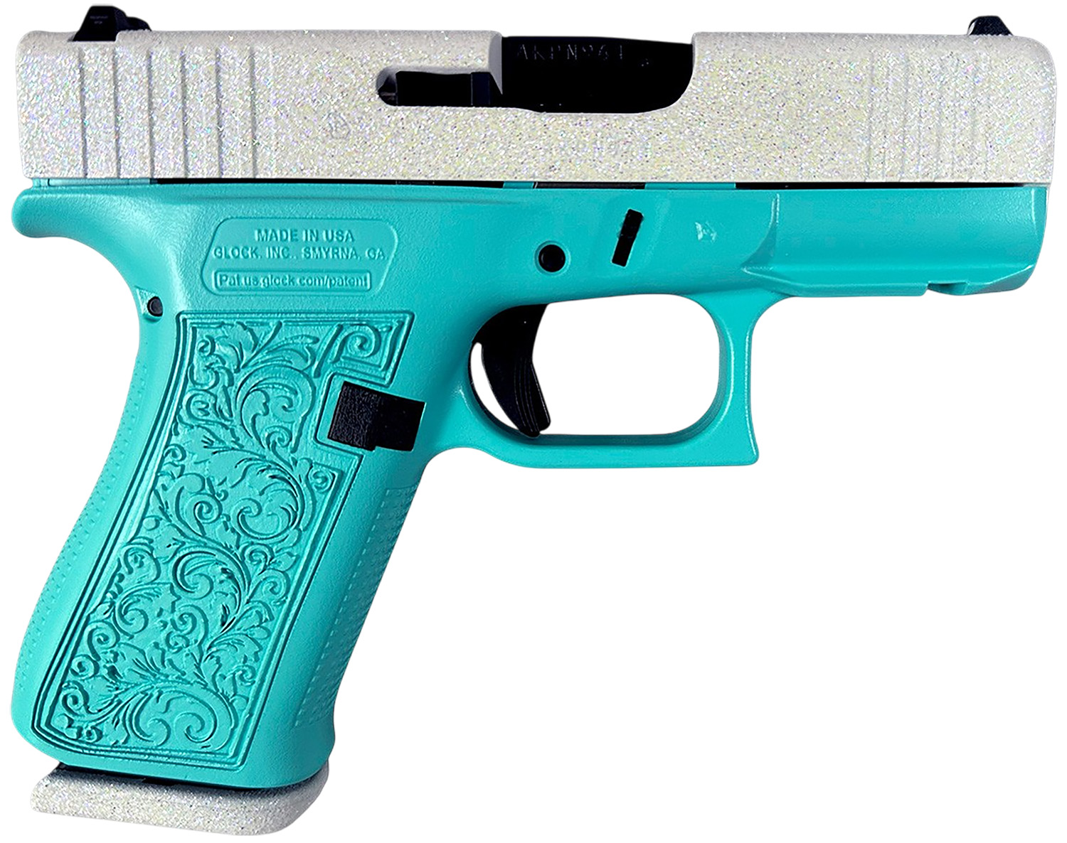Glock G43X MOS 9mm Luger 3.41 Barrel 10+1 Round Robin Egg Blue Cerakote
