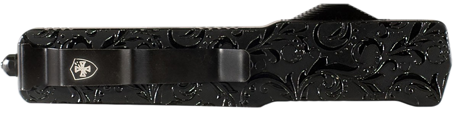 Templar Knife Premium LW Maiden Gloss Slim OTF Dagger Plain Black Oxide Stonewashed Powder Coated D2 Steel Blade, 5" Black Gloss Aluminum Handle