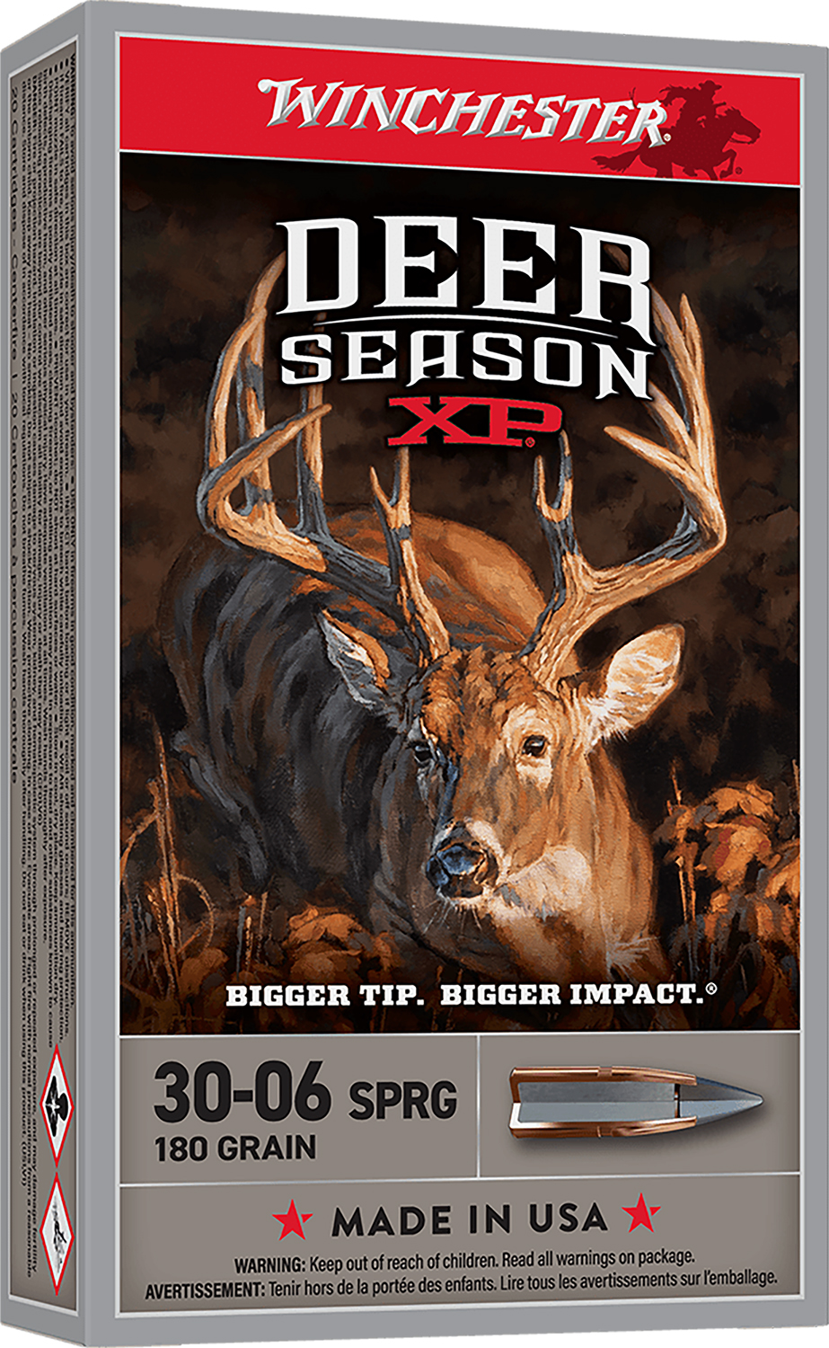 Winchester Deer Season XP Rifle Ammunition .30-06 Sprg 180gr PT 2750 fps 20/ct