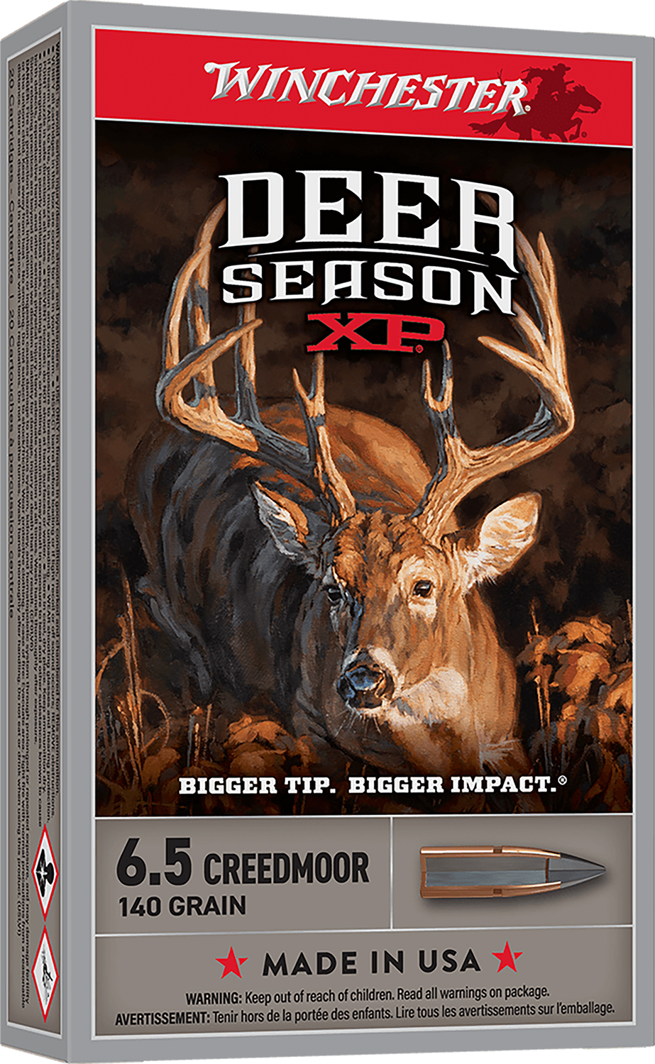Winchester Deer Season XP Rifle Ammunition 6.5 Creedmoor 140gr PT 2900 fps 2650 fps 20/ct