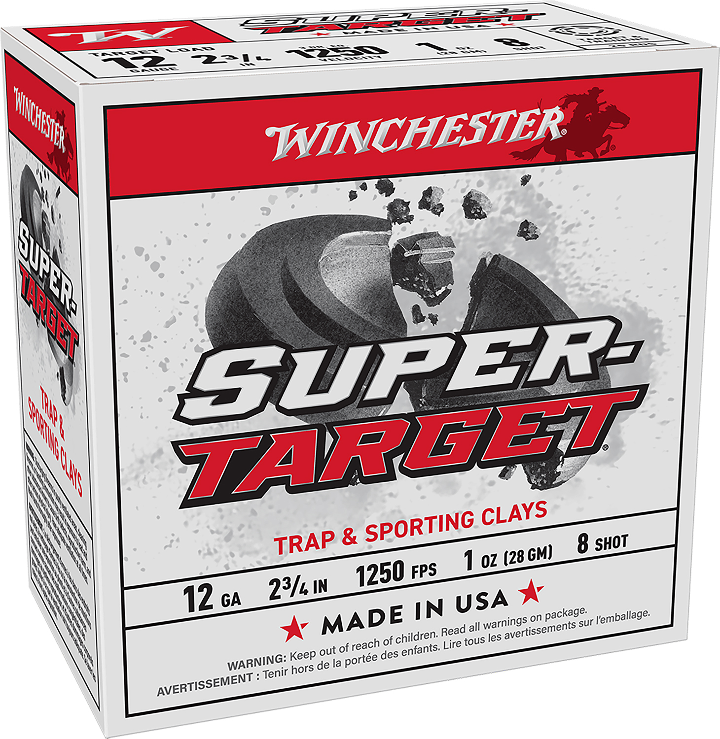 Winchester Super-Target Shotshells 12ga 2-3/4 1oz 1250 fps #8 25/ct