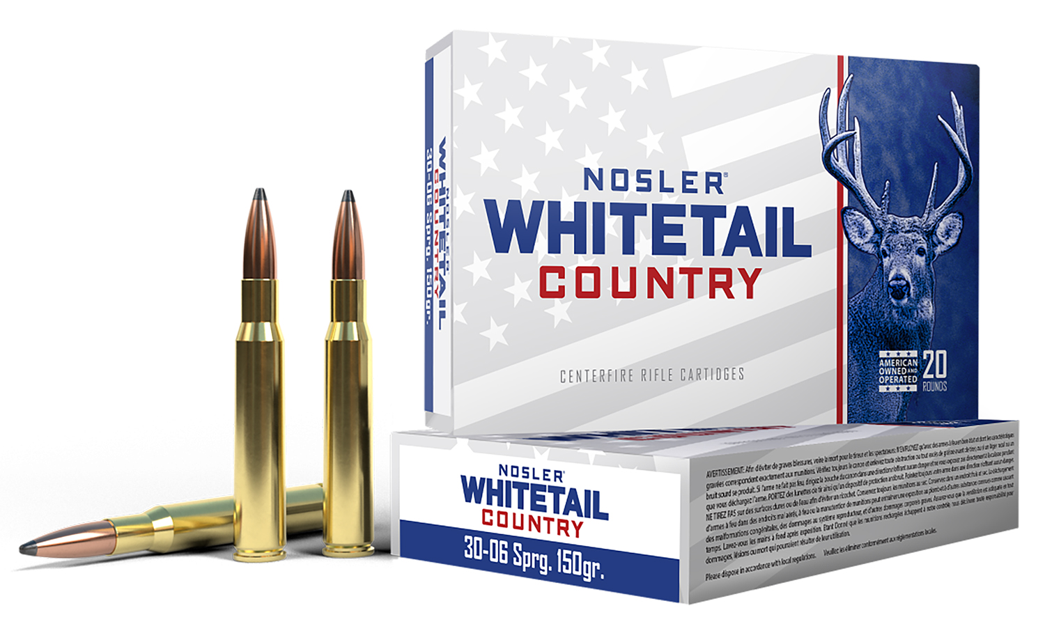 Nosler Whitetail Country Rifle Ammunition .30-06 Sprg 150gr SP 20/ct