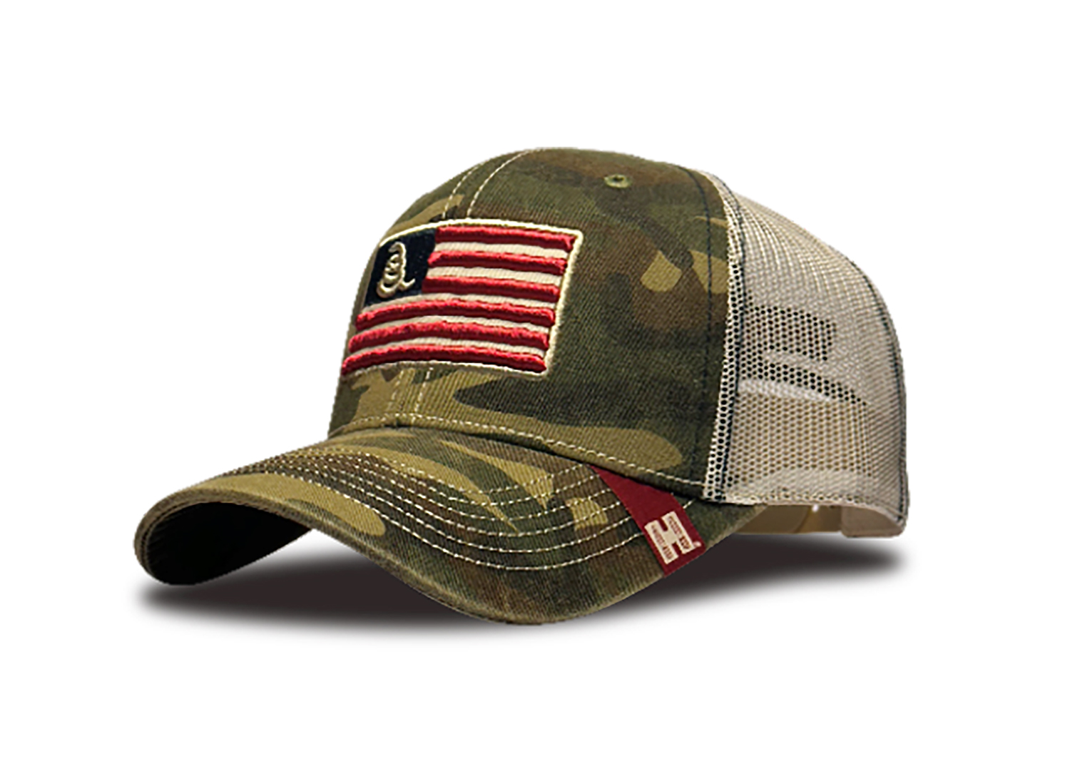 Hornady Gear 33300 Trucker Camo American Flag Patch