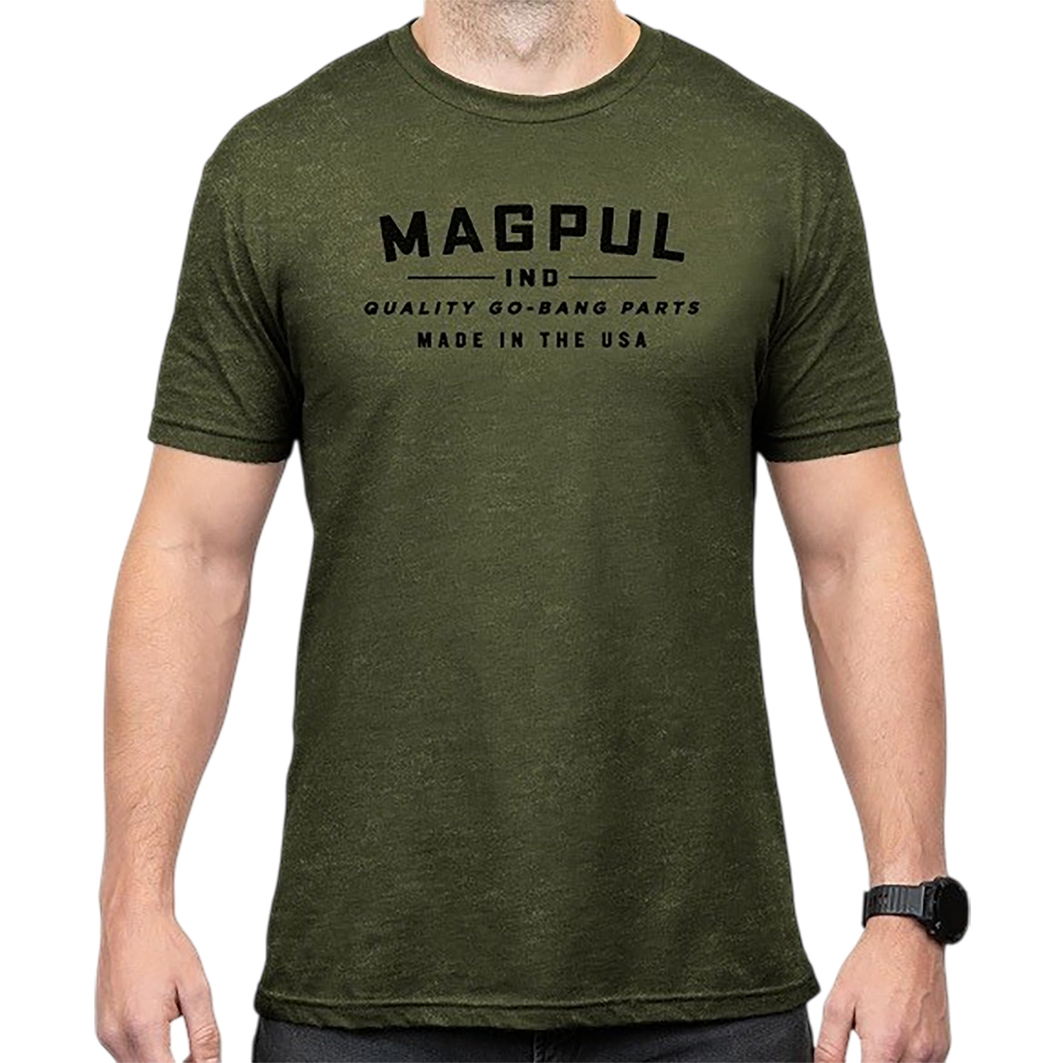 Magpul Mag1112-317 Go Bang Parts Olive Drab Heather Cotton/Polyester Short Sleeve Medium