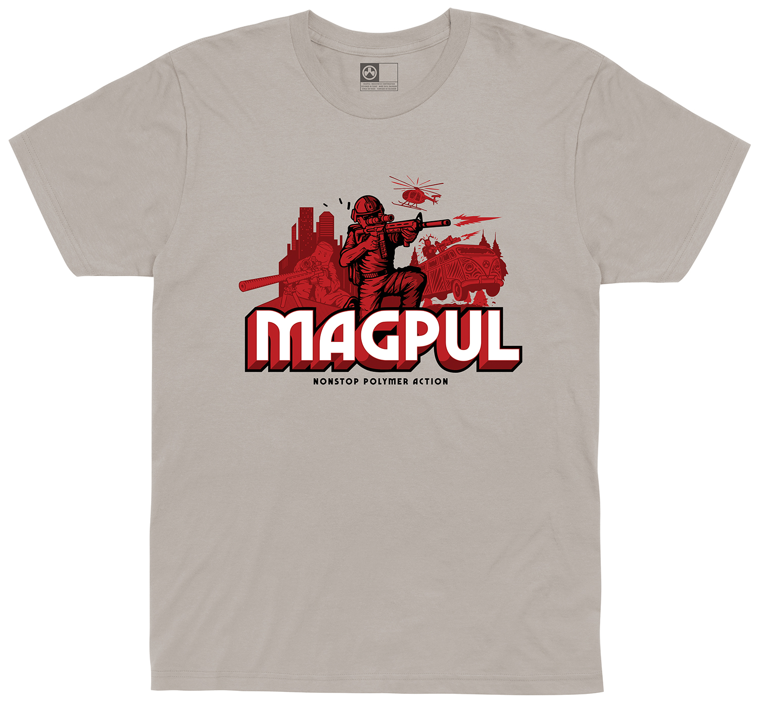 Magpul Mag1221-040 Magpul Nonstop Polymer Action Silver Cotton Short Sleeve Xl