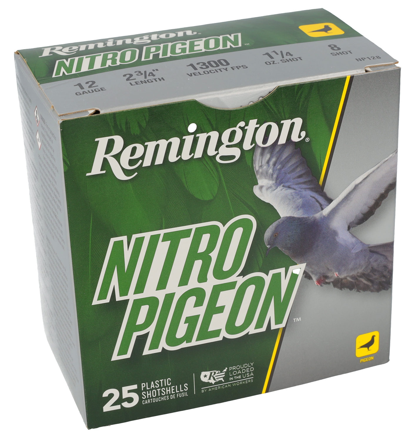 Remington Nitro Pigeon Shotshells 12ga 2-3/4 1-1/4oz 1300 fps #8 25/ct