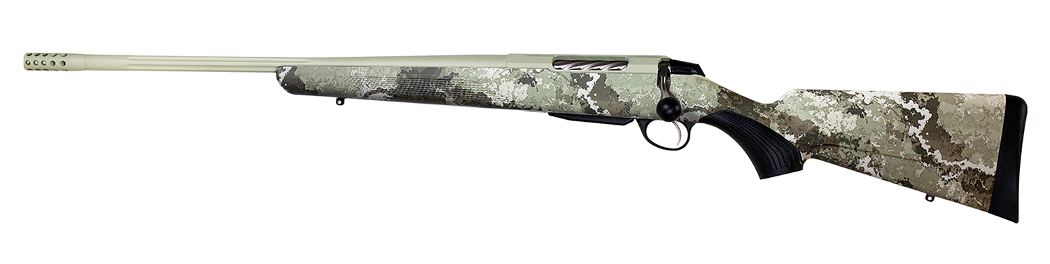 Tikka JRTXVA47124 T3x Lite 7mm PRC 3+1 24.40" Desert Verde Cerakote Fluted Threaded Barrel & Drilled & Tapped Receiver, Veil Alpine Fixed Synthetic Stock, Left Hand