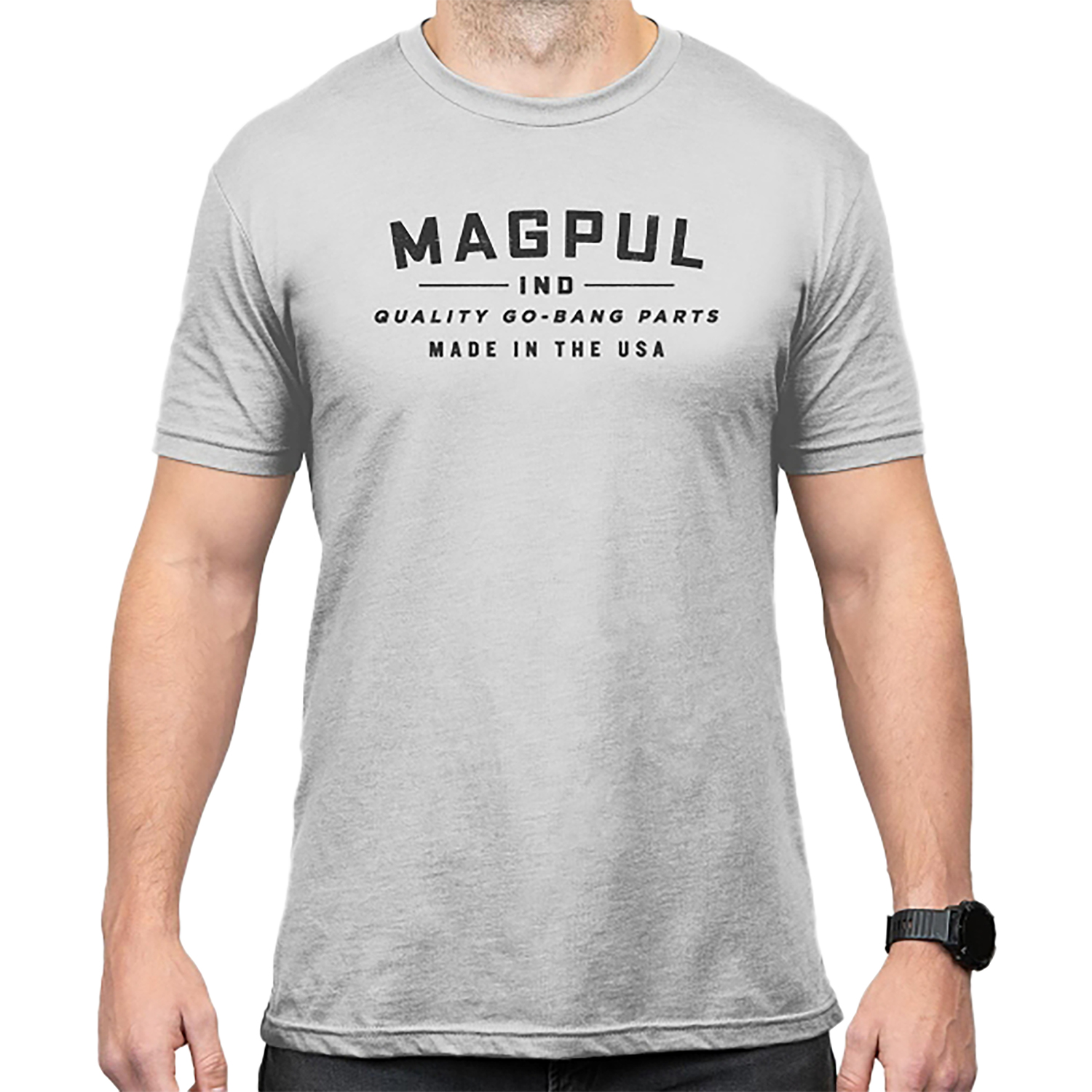 Magpul MAG1112-041-2XL Go Bang Parts Stone Gray Heather Cotton/Polyester Short Sleeve 2XL