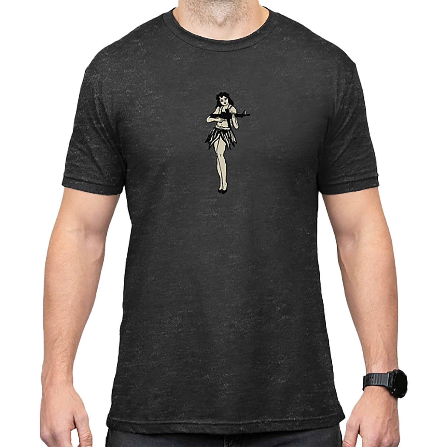 Magpul MAG1117-010-L Hula Girl CVC Charcoal Gray Cotton/Polyester Short Sleeve Large - Magpul Industries - SHORT SLEEVE