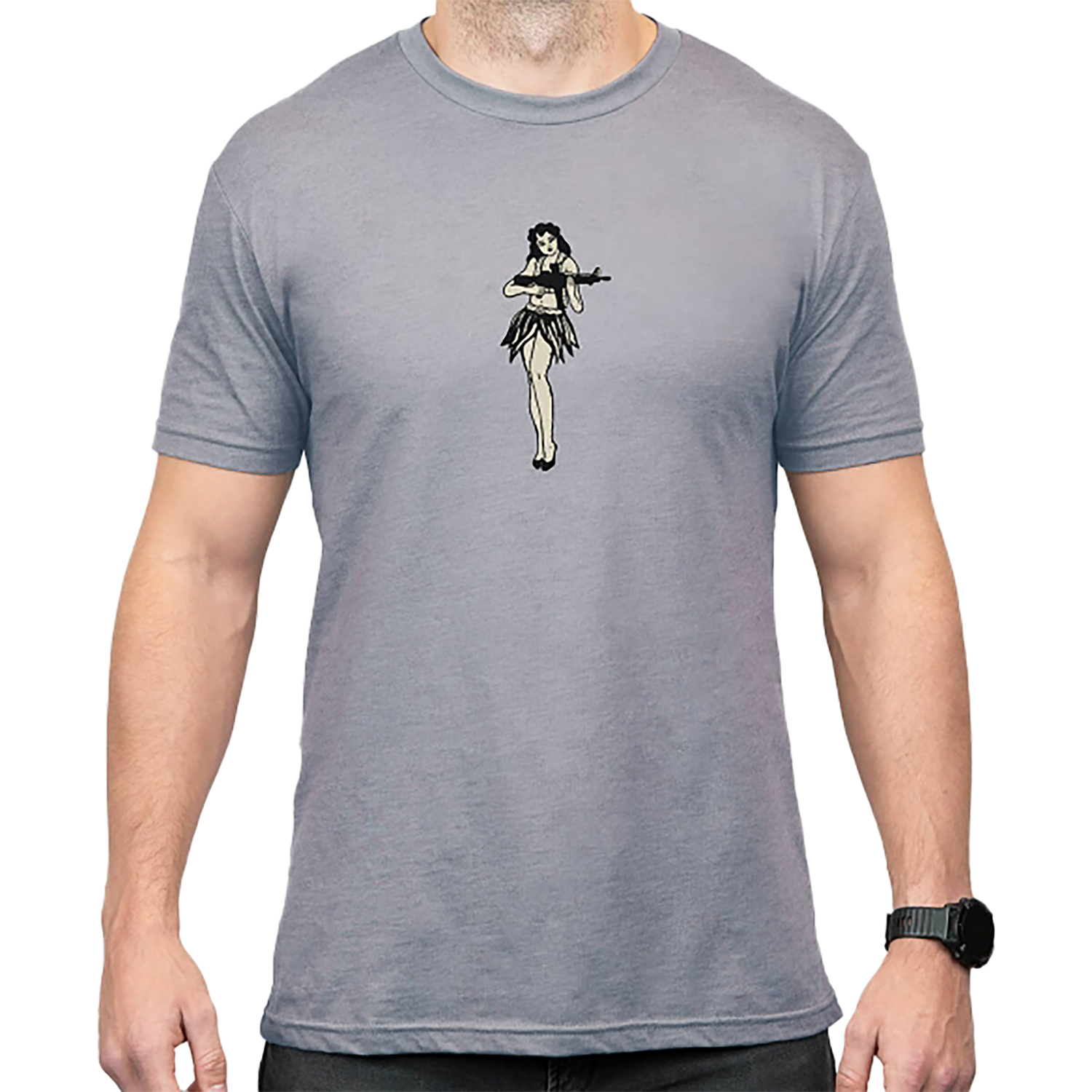 Magpul MAG1117-041-2XL Hula Girl CVC T-Shirt Stone Gray Heather 2XL - Magpul Industries - SHORT SLEEVE