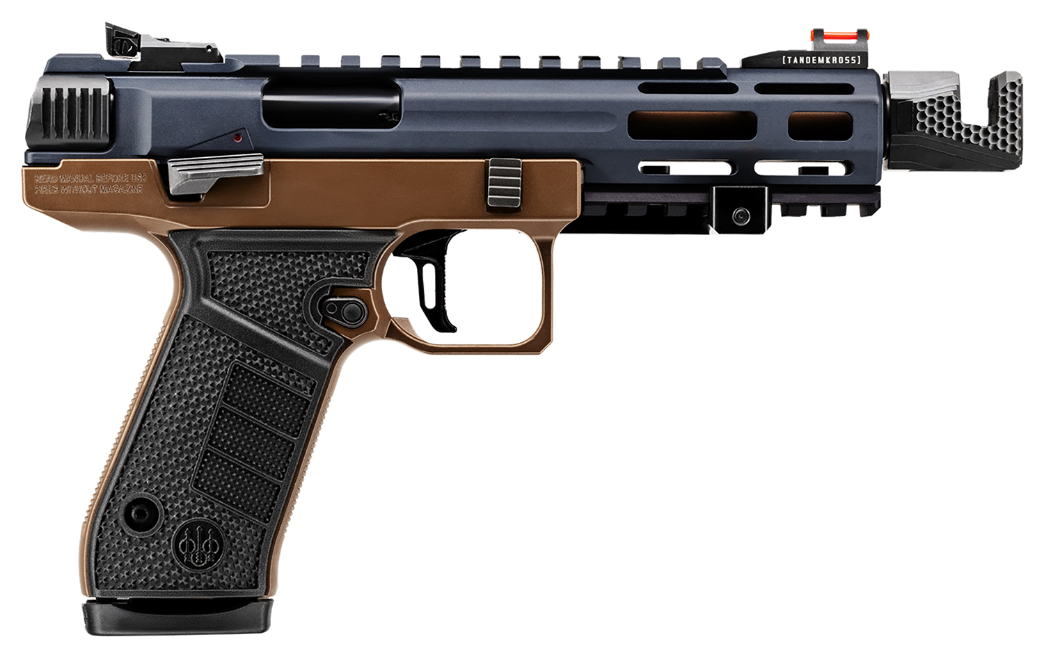 Beretta USA JB22TACMET15MY1 B Series  Full Size Frame 22 LR 15+1 5.25" Threaded Compensator Barrel w/M-LOK Barrel Shroud, Gray Cerakote Slide w/Picatinny Rail, Bronze Cerakote Metal Frame w/Picatinny