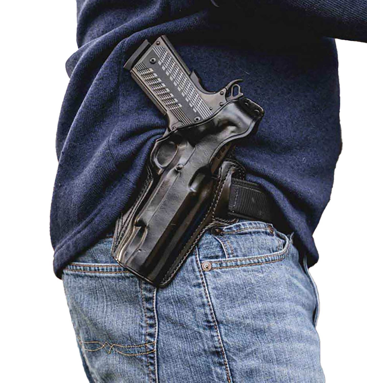 Galco FL894RB Fletch High Ride Belt OWB Black Steerhide Fits Sig P365 X Macro Right Hand