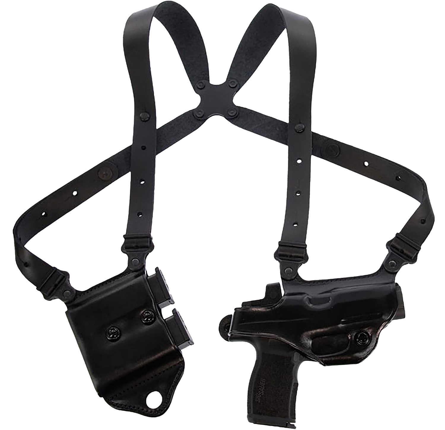 Galco MCII894RB Miami Classic II Shoulder System Shoulder Fits Chest Up To 56"/Sig P365 X Macro Black Steerhide Right Hand