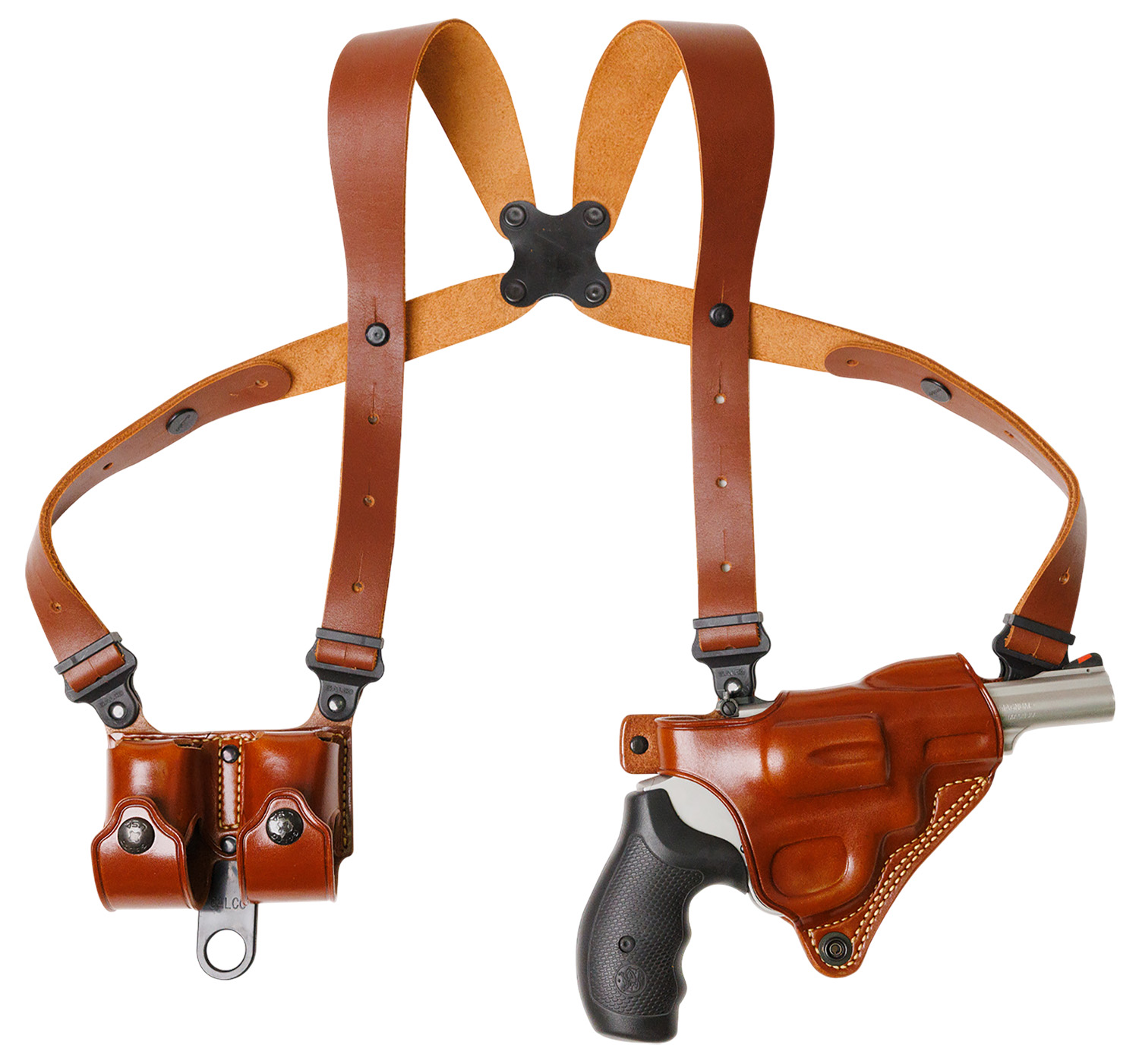 Galco MCII104 Miami Classic II Shoulder System Shoulder Fits Chest Up To 56"/Colt King Cobra Tan Steerhide Right Hand
