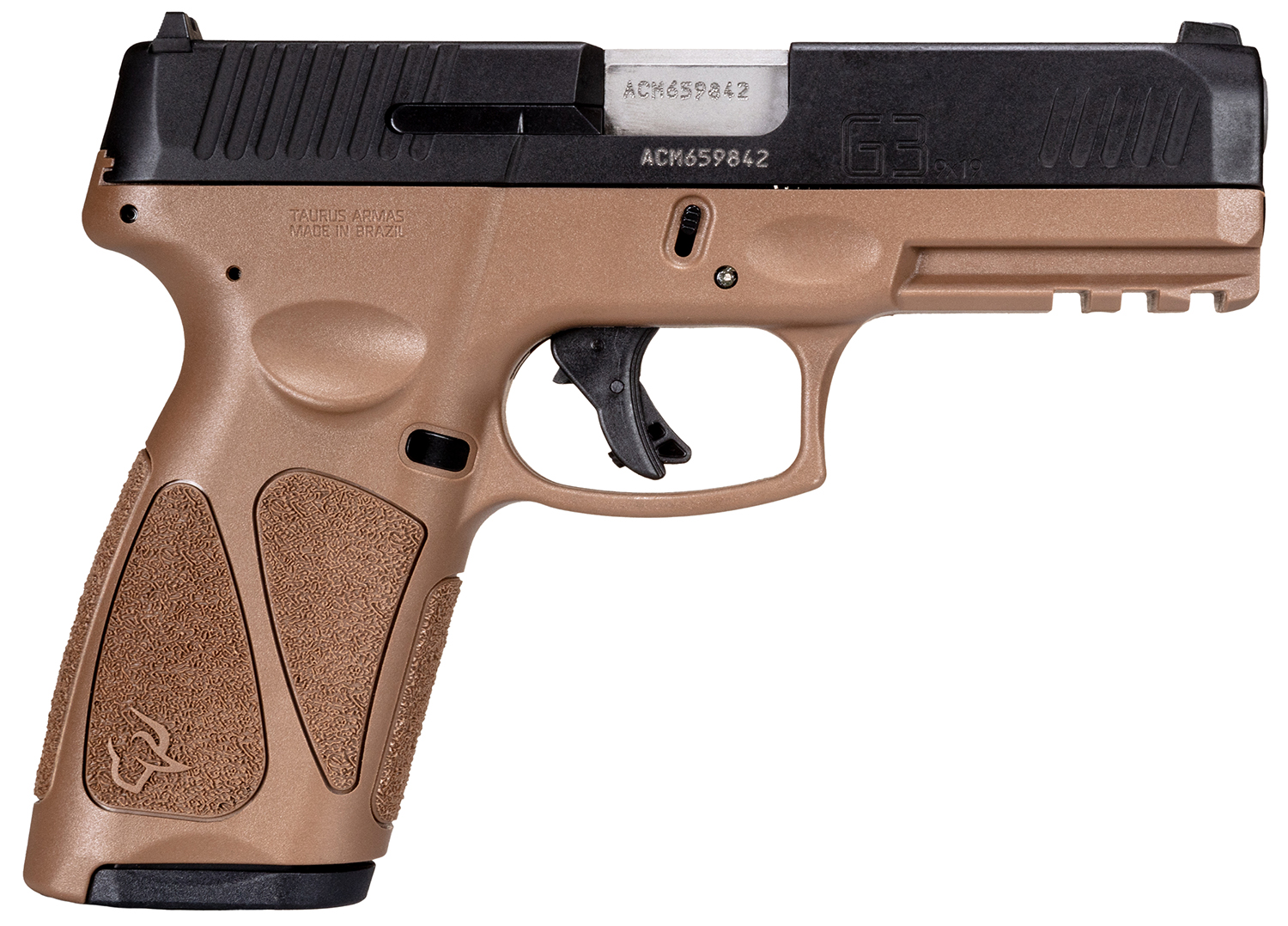Taurus 1-G3B941B-15 G3  Full Size Frame 9mm Luger 15+1 4" Stainless Steel Barrel, Black Stainless Steel Serrated Slide, Brown Polymer Frame w/Picatinny Rail