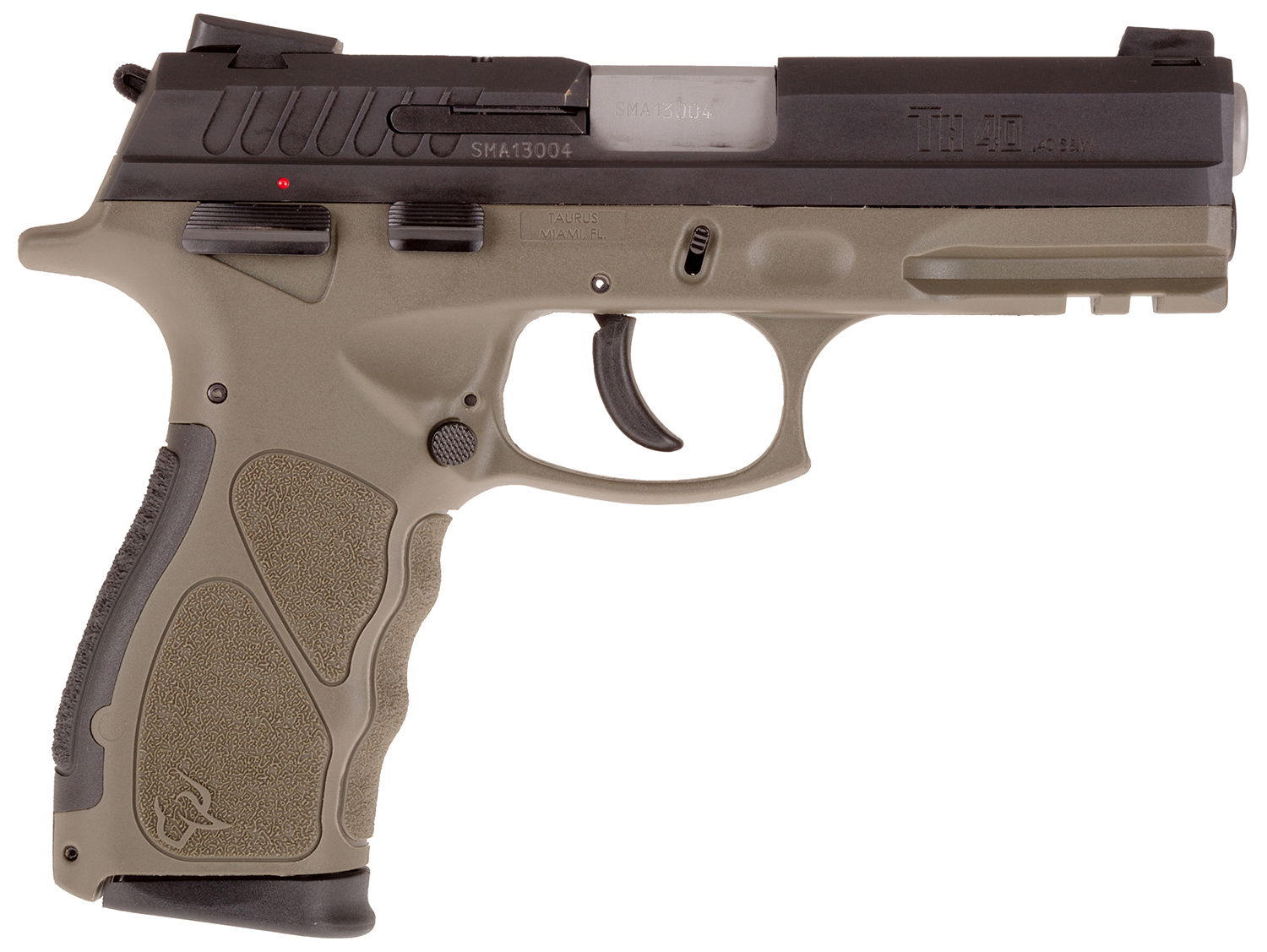 Taurus 1-TH40041O TH  Full Size Frame 40 S&W 15+1 4.25" Matte Stainless Steel Barrel, Matte Black Alloy Steel Serrated Slide, OD Green Polymer Frame