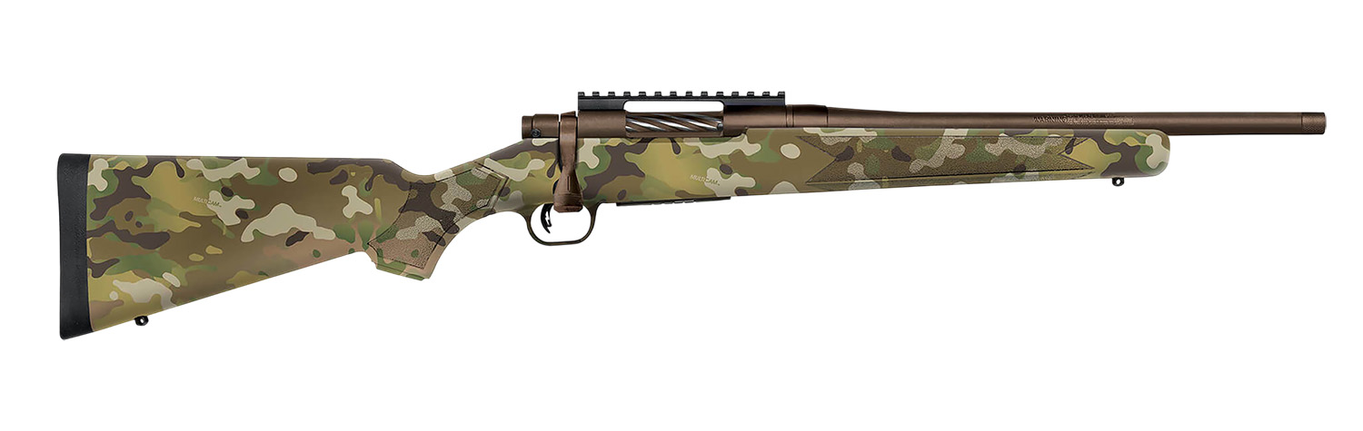 Mossberg 28277 Patriot  Compact 308 Win 5+1 16.25" Patriot Brown Cerakote Threaded Bull Barrel, Patriot Brown Cerakote Steel Receiver w/Picatinny Rail, MultiCam Fixed Synthetic Stock