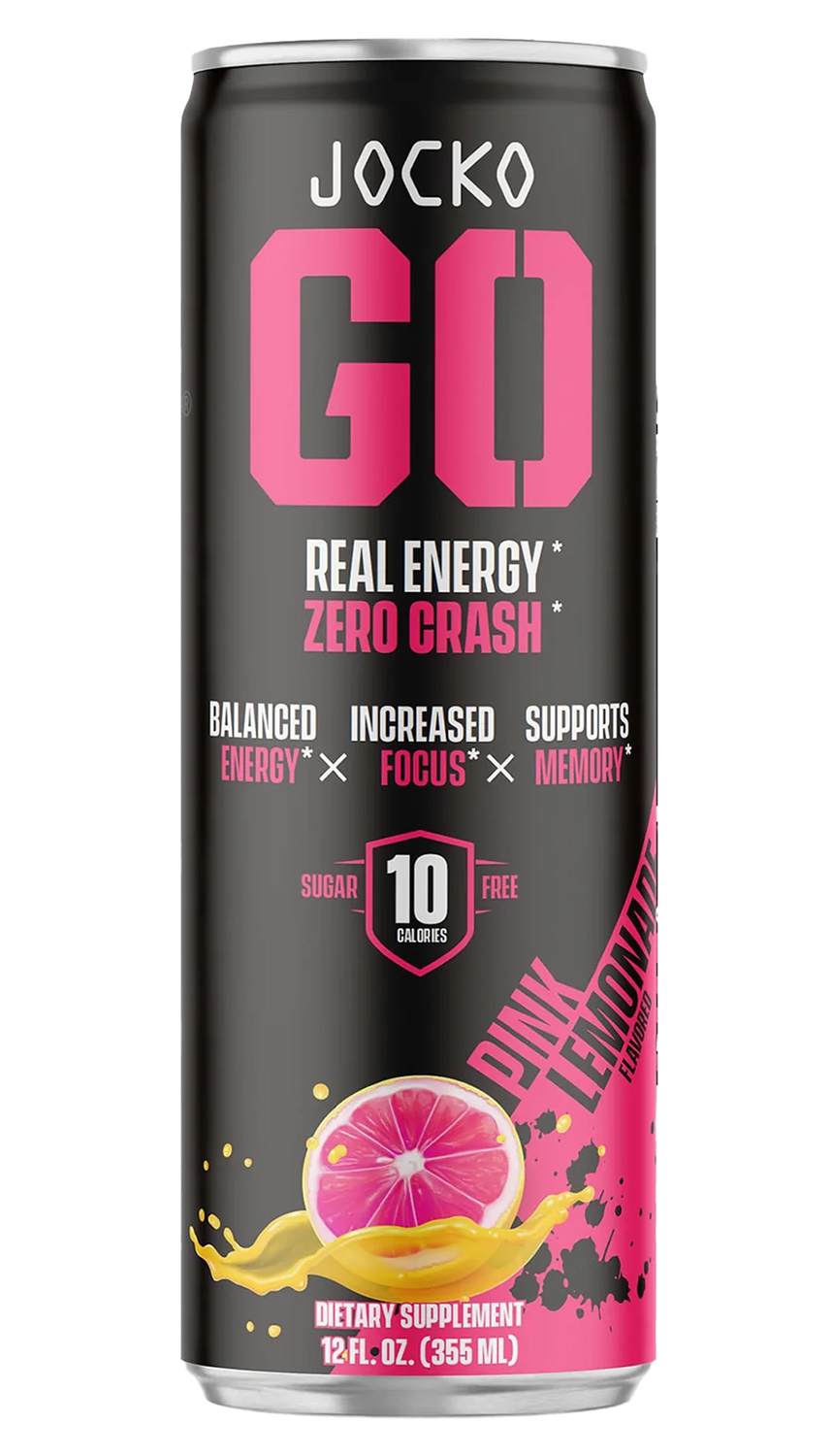 Jocko Fuel 29076 Pink Lemonade Energy Drinks 12oz 12Pack