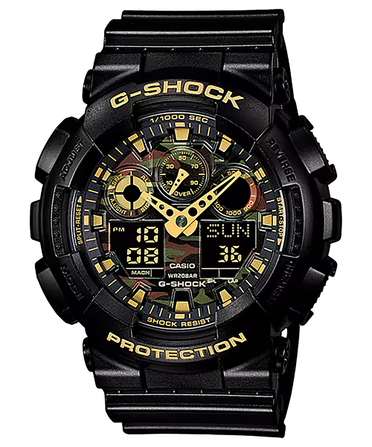 GSHOCK GA100CF1A9 ANALOG DIGITAL BLK/CAMO DIAL - GSHOCK