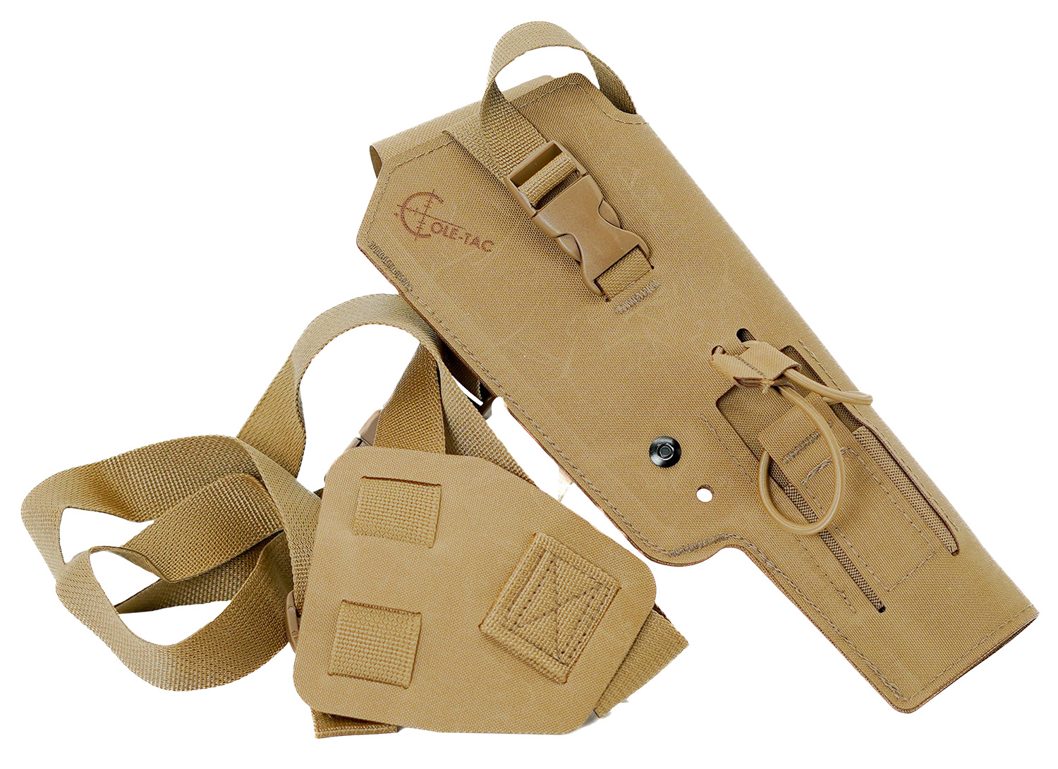 Cole-TAC Varmint Wrangler, Chest Holster, Fits Most 22LR Suppressor Host (Ruger MK Series/M&P22/Buckmark/TX22) with Suppressors Attached and Weapon Mounted Light, Coyote Brown VW112