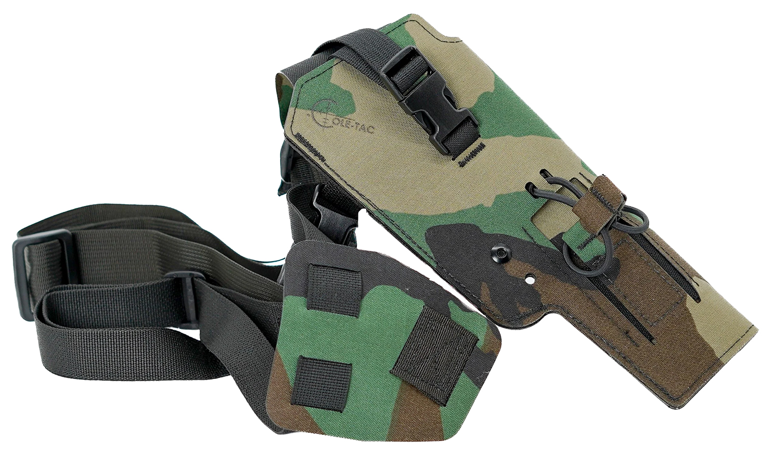 Cole-TAC Varmint Wrangler, Chest Holster, Fits Most 22LR Suppressor Host (Ruger MK Series/M&P22/Buckmark/TX22) with Suppressors Attached and Weapon Mounted Light, M81 Woodland VW116