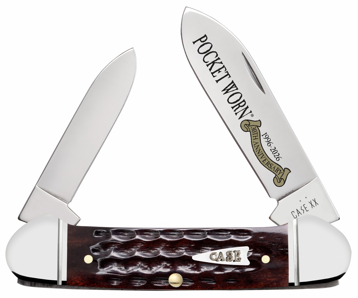 CASE 55235 POCKET WORN MAHOGANY BONE CANOE