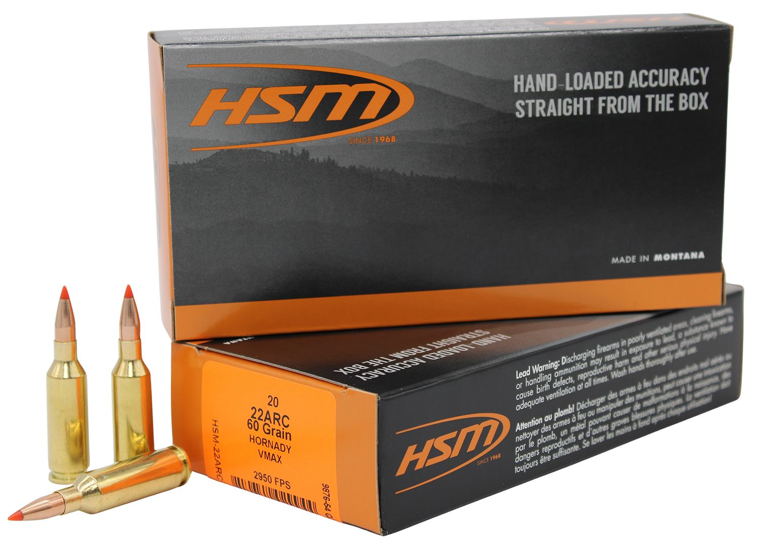 HSM 22ARC3N Varmint 22ARC 60gr V-Max 20 Per Box/25 Case - HSM Ammunition - V-MAX for sale at TheGunDock