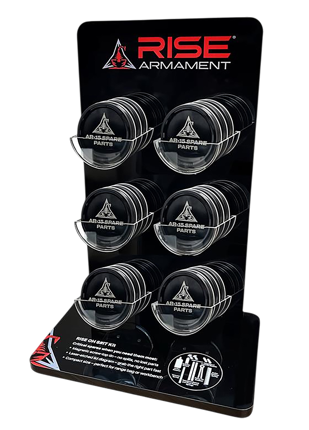 Rise Armament RAOSKDISPLAY Oh S#it Kit Spare Parts Black Aluminum