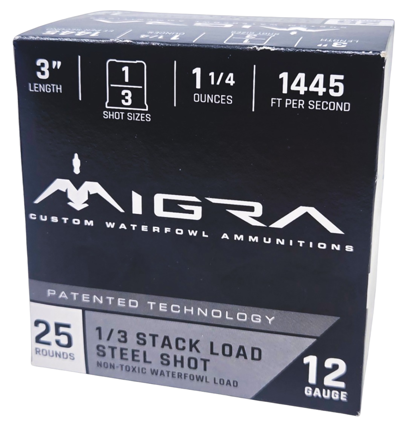 Migra Staxd 12 Gauge 3 in 1-3 Shot Waterfowl Shotshell Ammo (25 Rounds)