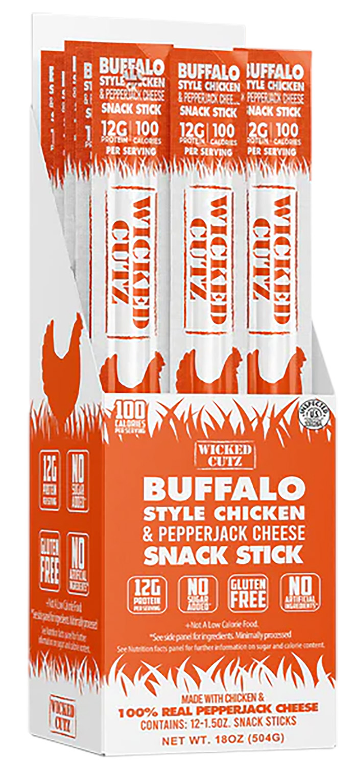 Wicked Cutz WCCS12BC Buffalo Style Chicken & Cheese Sticks 12 Pack