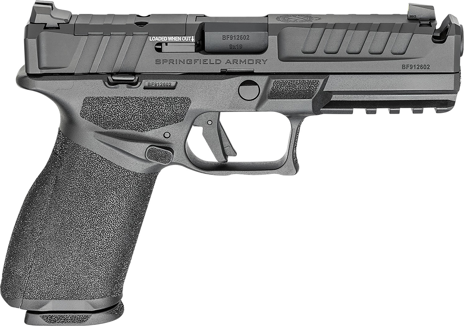 Springfield Armory EC9459BCAUCOMP Echelon Comp *CA Compliant Full Size 9mm Luger 10+1 4.50″ Black Melonite Ported Barrel, Black Melonite Steel Integrated Compensator/Optic Ready/Serrated Slide, Black Polymer Frame w/Picatinny Rail, Textured Grip Springfield Armory EC9459BCAUCOMP Echelon Comp *CA Compliant Full Size 9mm Luger 10+1 4.50″ Black Melonite Ported Barrel, Black Melonite Steel Integrated Compensator/Optic Ready/Serrated Slide, Black Polymer Frame w/Picatinny Rail, Textured Grip
