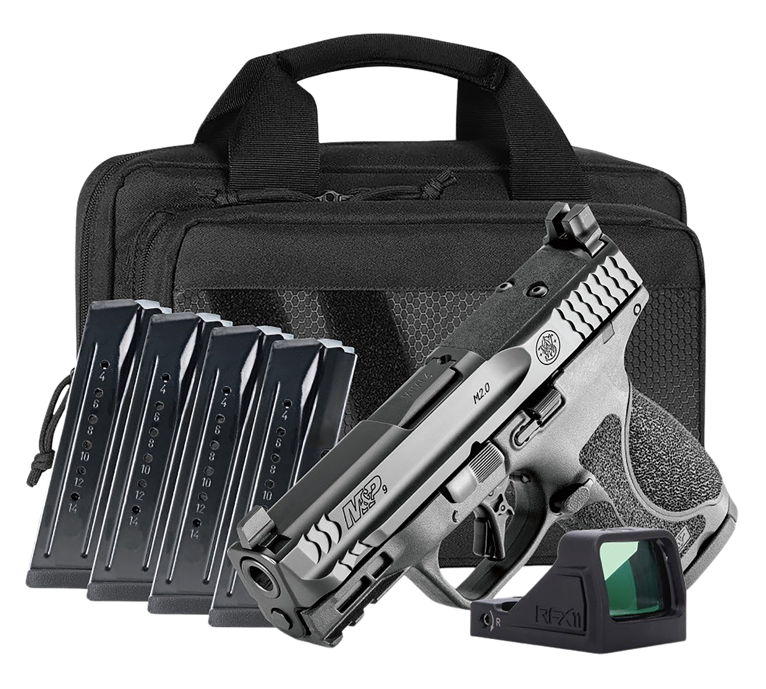 M&P 9 M2.0 Compact OR Optic NTS Carry On Bundle 9mm Luger 15rd Magazines(5) 3.6 Barrel RFX 11 Savior Specialist Bag - Smith & Wesson - 9mm Luger (9x19 Parabellum)