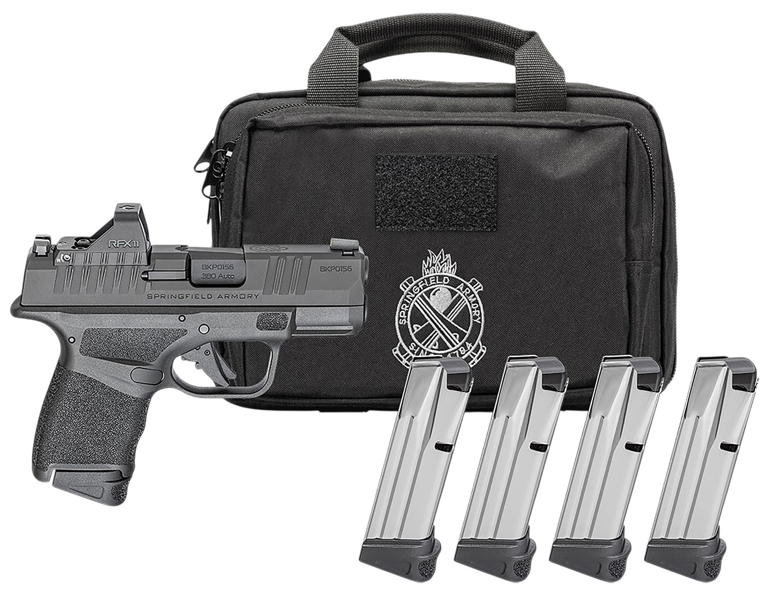 Springfield Gear Pac Hellcat Micro-Compact OSP Handgun 9mm Luger 10rd Magazines(4) 3 Barrel Green Dot & Bag CA Compliant - Springfield Armory - 9mm Luger (9x19 Parabellum)