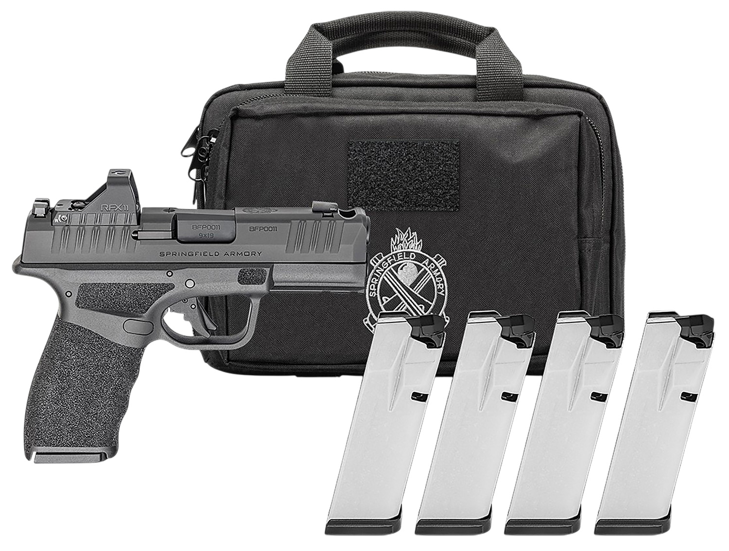 Springfield Gear Pac Hellcat Pro Comp OSP Handgun 9mm Luger 15rd Magazines(4) 3.7 Barrel Green Dot & Bag - Springfield Armory - 9mm Luger (9x19 Parabellum)