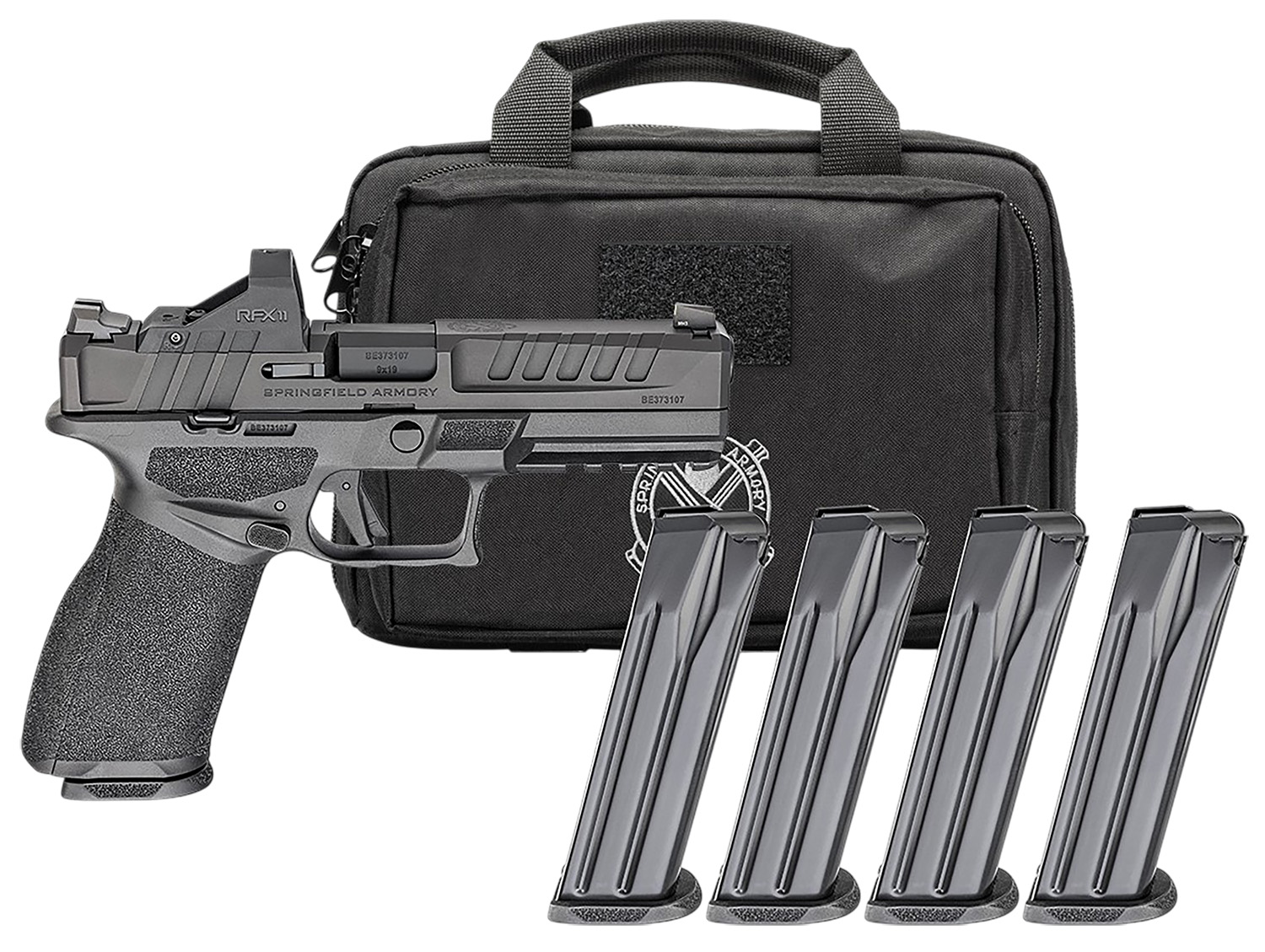 Springfield Gear Pac Echelon Handgun 9mm Luger 17rd(3)& 20rd(1) Magazines 4.5 Barrel Green Dot & Bag - Springfield Armory - 9mm Luger (9x19 Parabellum)