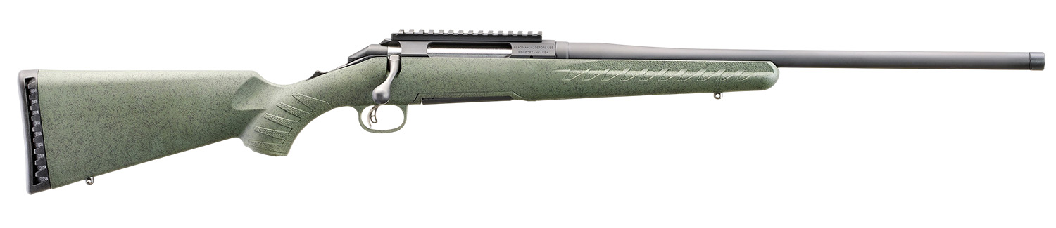 Glenfield 52004 Model A  Full Size 243 Win 4+1 20" Matte Black Threaded Barrel, Matte Black Alloy Steel Receiver w/Picatinny Rail, Moss Green Splatter Fixed Synthetic Stock, Thread Protector