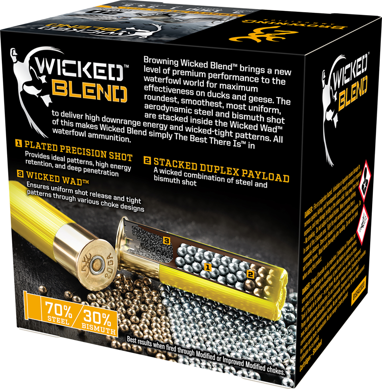 Browning Wicked Blend 20 GA 3 in 3-5 – Powerful 1 oz Steel and Bismuth Waterfowl Load, 25 Rounds 3 Browning Wicked Blend 20 GA 3 in 3-5 – Powerful 1 oz Steel and Bismuth Waterfowl Load, 25 Rounds - Image 3
