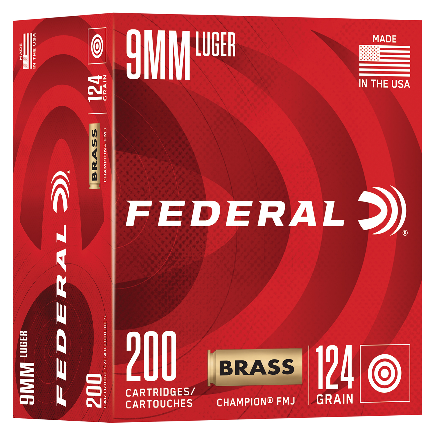 Federal C9124A200 9mm Luger Champion Brass 9mm FMJ 124gr 200/Box - Federal - 9mm Luger (9x19 Parabellum) for sale at TheGunDock