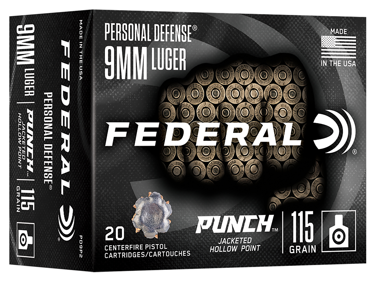 FEDERAL 9MM LUGER 115GR PUNCH JHP 20 PD9P2 - Federal - JACKETED HOLLOW POINT for sale at TheGunDock